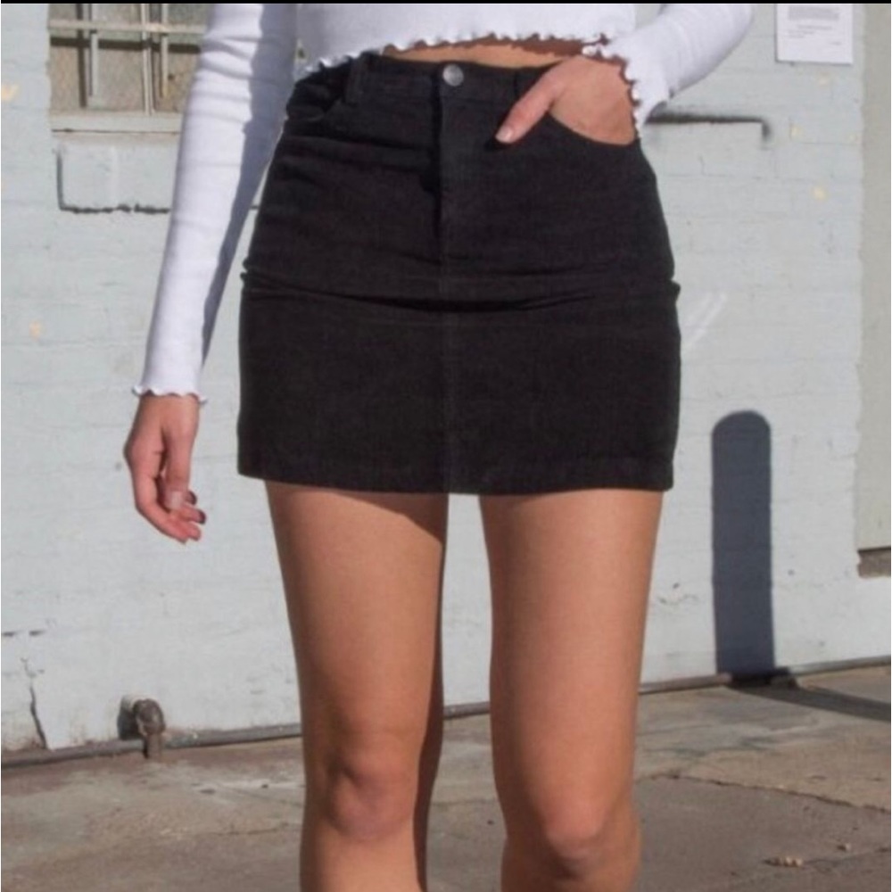 Brandy Melville Juliette Corduroy Skirt Black Skirt